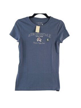 NEW Aeropostale Women's Classic Crew T-Shirt New York Graphic Sz M Blue